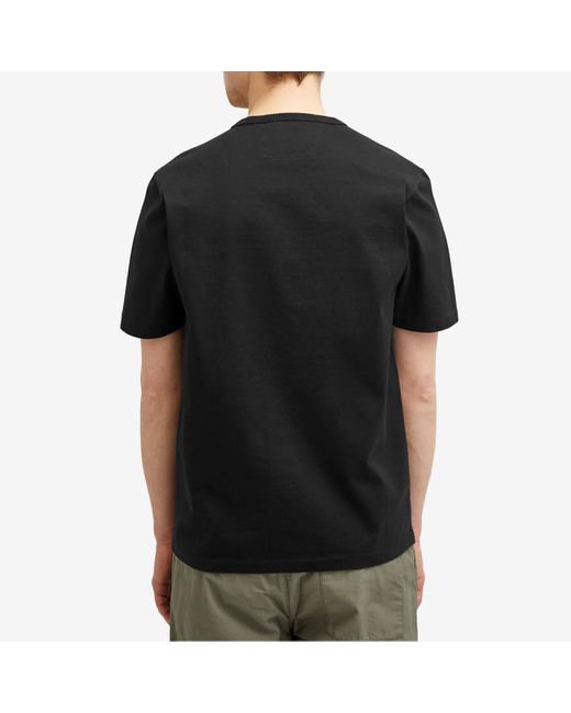 C P Company Black 30/2 Mercerized Jersey Twisted Pocket T-Shirt for men