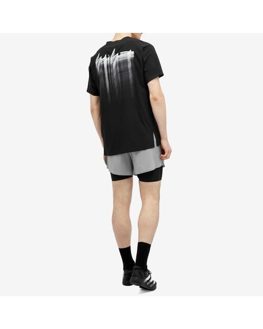 Y-3 Black Run Short Sleeved T-Shirt for men