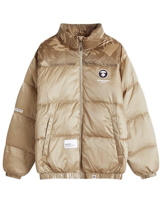 Aape By A Bathing Ape Brown Aape Now Camo Down Jacket for men
