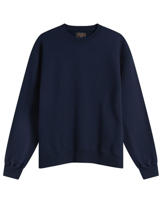 Beams Plus Blue Crew Sweatshirt for men