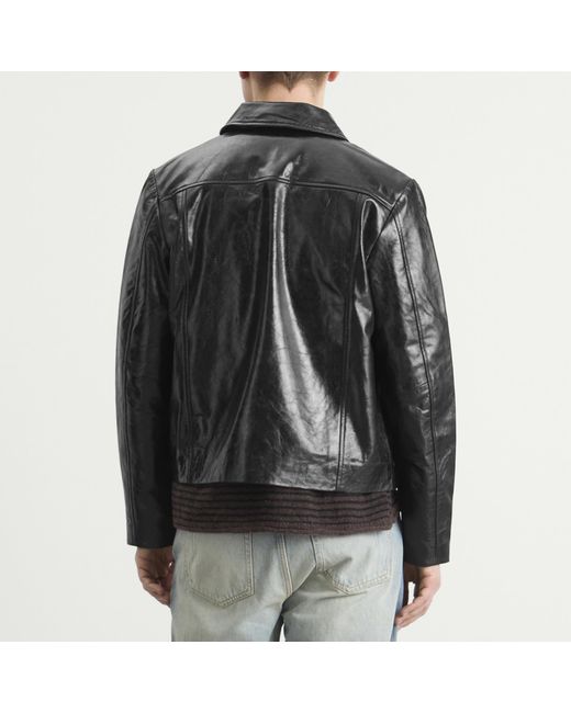 Won Hundred Black Dutton Leather Jacket for men