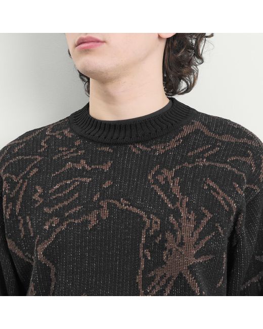 Roa Black Ryli Cotton Knit Crewneck for men
