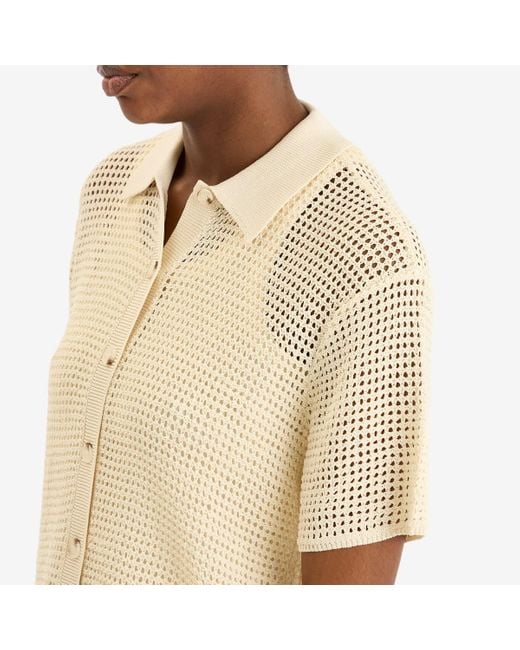 GOOD AMERICAN Natural Crochet Shirt
