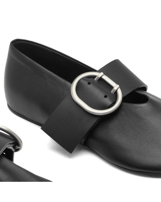 Jil Sander Black Ballerina With Large Buckle