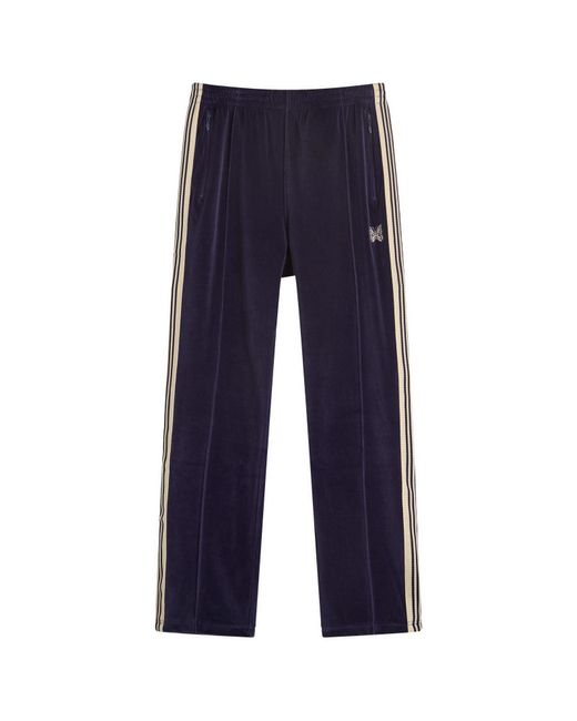 Needles Blue Velour Narrow Track Pants for men
