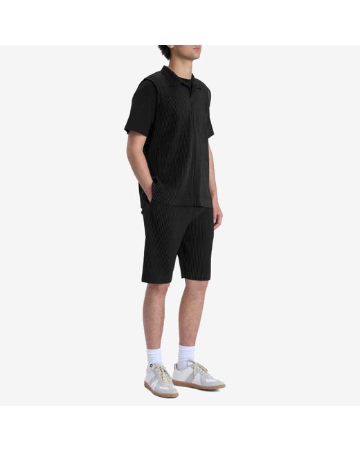 Homme Plissé Issey Miyake Black Pleated Mesh Vest for men
