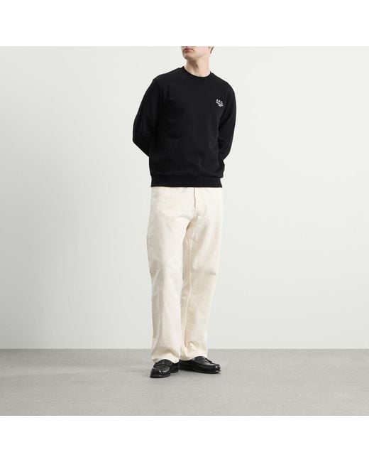 A.P.C. Black Rue Madame Logo Crew Sweat for men