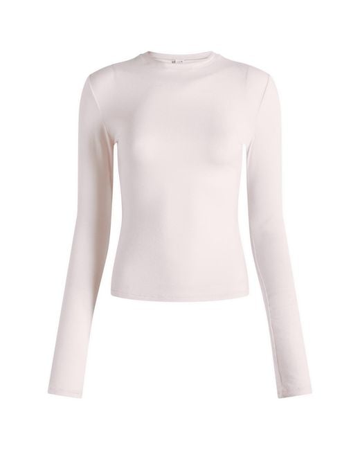Skims Pink Cotton Jersey Long Sleeve T-Shirt