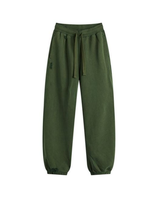 Cole Buxton Green Distressed Sweat Pants for men
