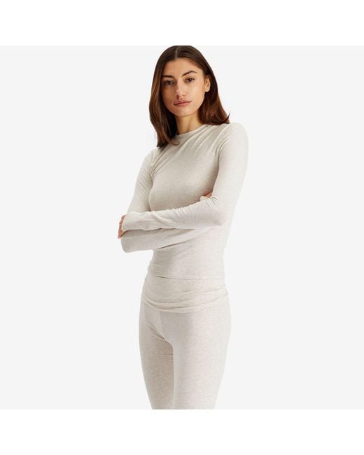 Skims White Cotton Jersey Long Sleeve T-Shirt