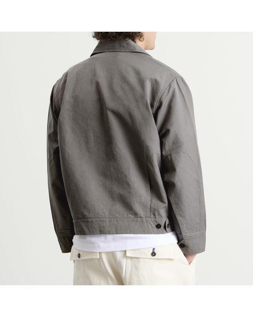 Universal Works Gray Linen Slub Weave S130 Jacket for men