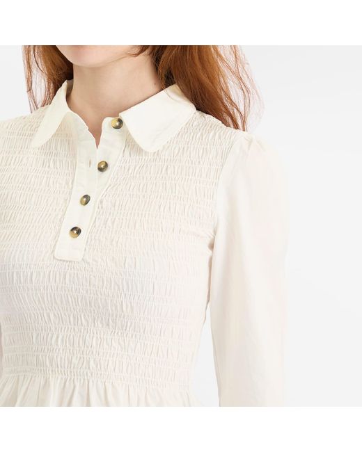 Damson Madder White Hazel Shirred Shirt