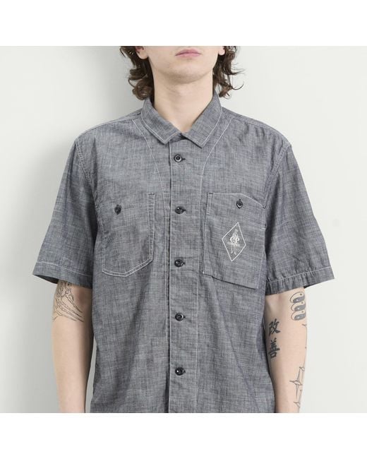 C P Company Gray 4.75 Oz Chambray Shirt for men
