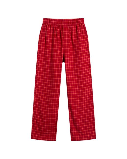 Calvin Klein Red Flannel Pyjama Set for men