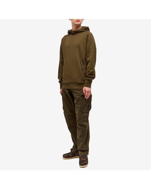 C P Company Green Goggle Popover Hoody for men