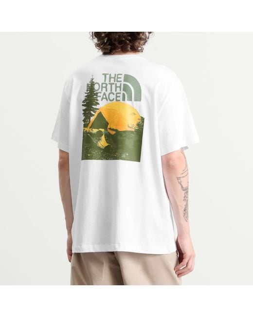 The North Face White Pitch A Tent Relaxed T-Shirt for men