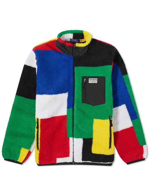 Polo Ralph Lauren Green Patchwork High Pile Jacket for men
