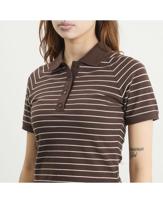 Samsøe & Samsøe Brown Samia Short Sleeve Polo Top