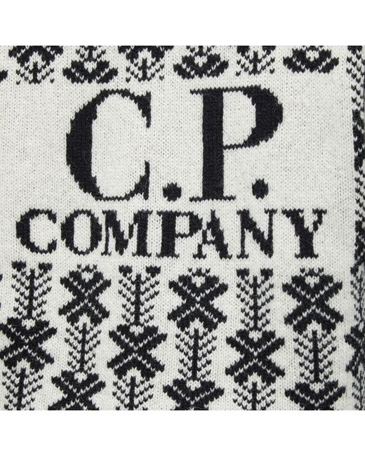 C P Company Multicolor Wool Jacquard Crew Knit for men