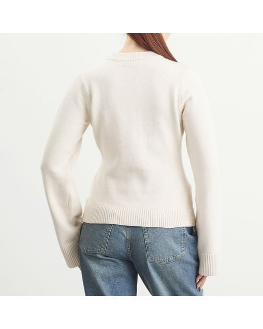 GOOD AMERICAN White Button Front Knit Cardigan