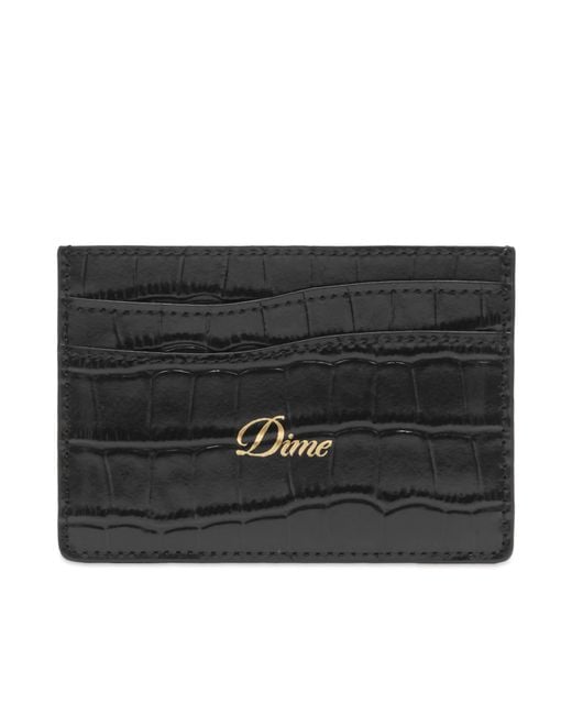 Dime Black Croc Card Holder for men