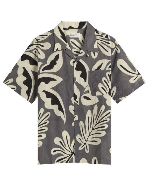 Universal Works Gray Baja Print Road Shirt for men