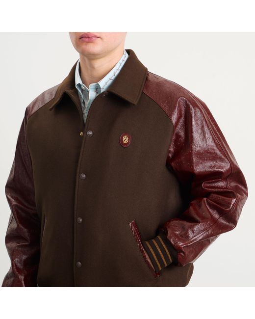Drole de Monsieur Brown Drole De Monsieur Wool And Leather Teddy Jacket for men