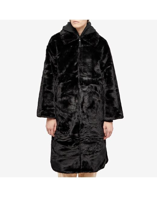 faux fur swoosh jacket