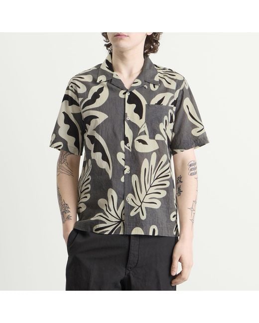 Universal Works Gray Baja Print Road Shirt for men