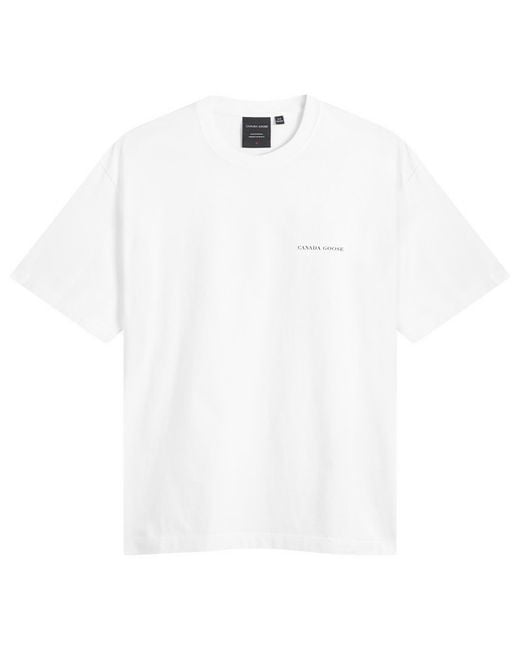 Canada Goose White Novo T-Shirt With Back Graphic for men