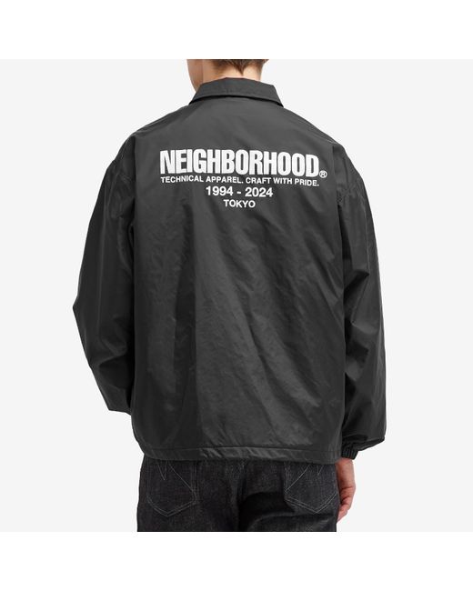 Neighborhood Black Windbreaker Coach Jacket for men