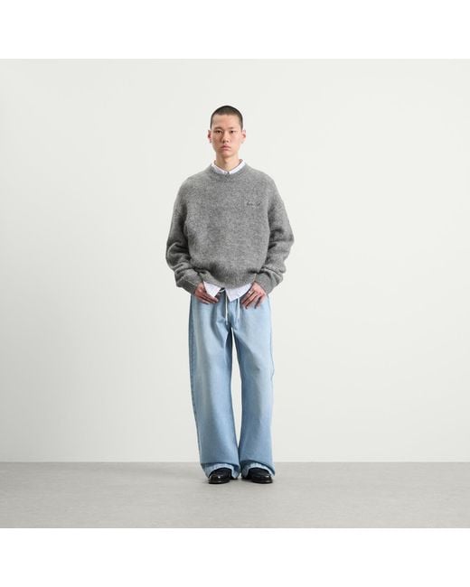 BOUND Gray Dexter Cropped Alpaca Jumper for men