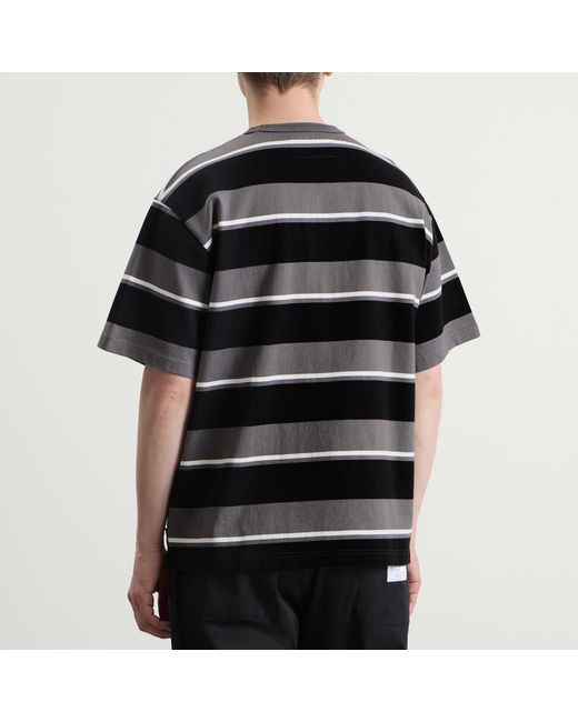 Neighborhood Black Border Stripe Logo T-Shirt for men