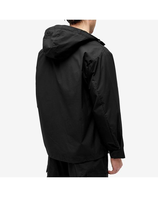(w)taps Black 06 Hooded Shirt Jacket for men