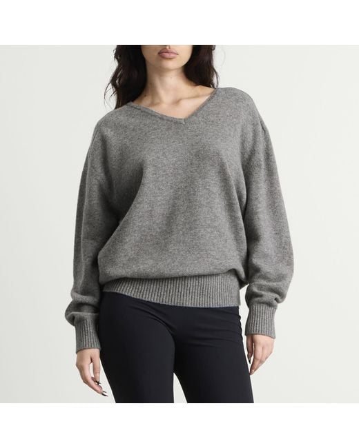 NOTHING WRITTEN Gray Carna V-Neck Pullover