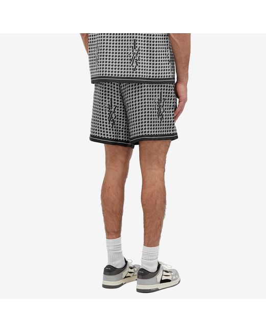Amiri Gray Houndstooth Silk Shorts for men