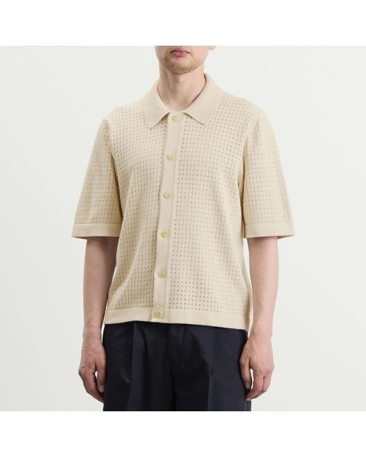 Corridor NYC Natural Pointelle Knit Shirt for men