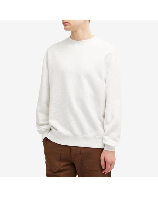 Beams Plus White Crew Sweatshirt for men