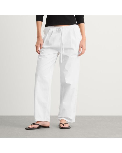 NOTHING WRITTEN White Lazy Cotton Drawstring Pants
