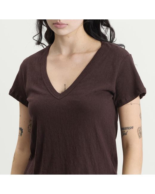 Leset Black Laura V-Neck T-Shirt