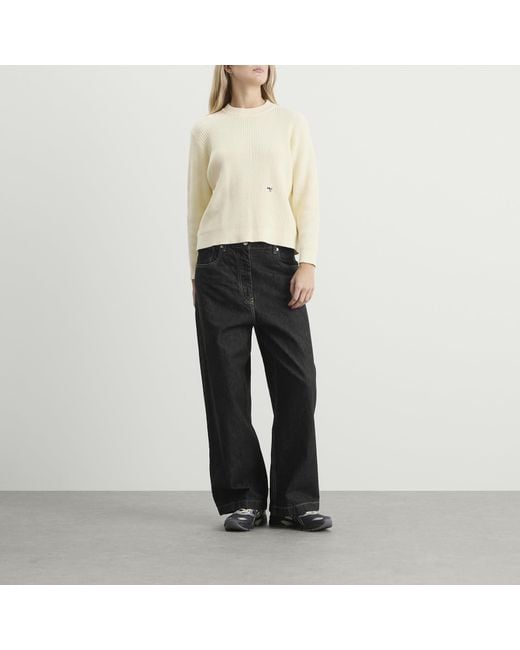HOMMEGIRLS White Waffle Knit Pullover