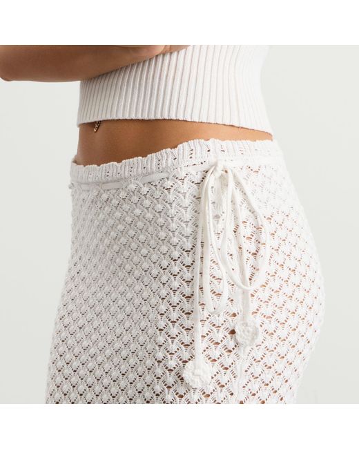 My Mum Made It White Lace Knit Midi Skirt