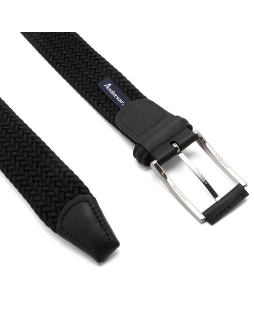 Andersons Black Woven Textile Belt for men
