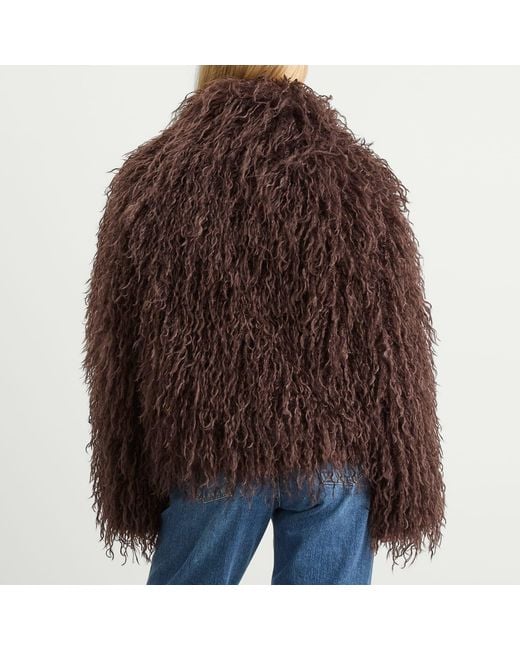 Peachy Den Brown Patti Faux Fur Coat