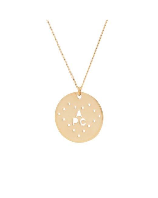 A.P.C. Metallic Eloi Perforated Logo Necklace for men