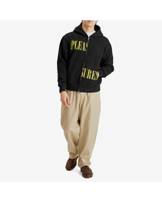 Pleasures Black Split Zip Hoodie for men