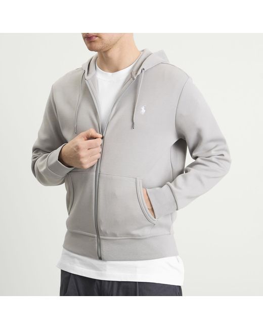 Polo Ralph Lauren Gray Double Knit Tech Zip Hoodie for men
