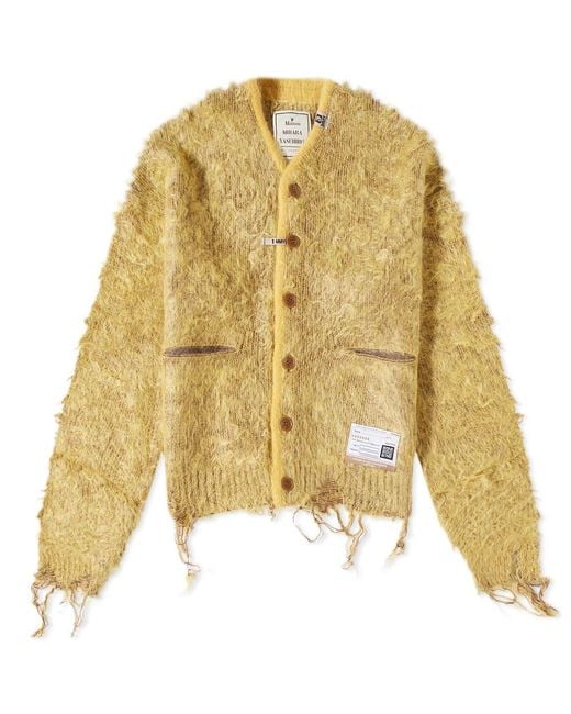 Maison Mihara Yasuhiro Brushed Knit Cardigan in Yellow for