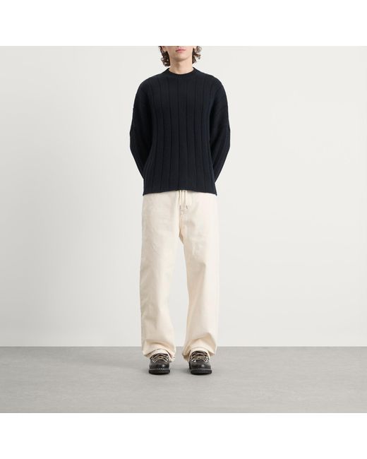 About Blank Black Large Rib Knit Crew for men
