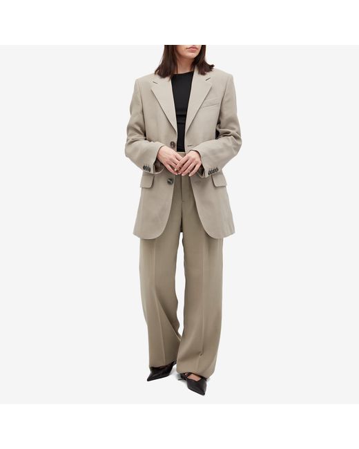 AMI Natural Large Fit Wide Trousers